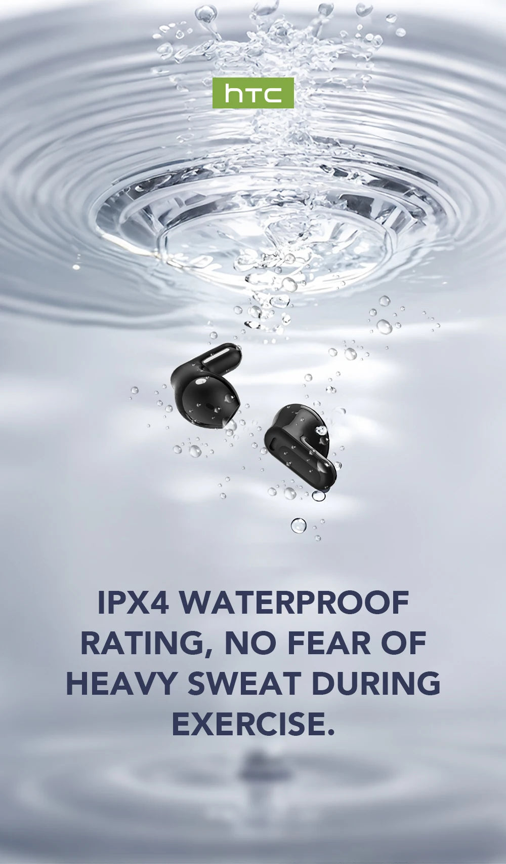 Translator HTC NE20 New Bluetooth 6.0 Wireless Headphones Translation Earphones IPX4 Waterproof Rating Long Battery Life