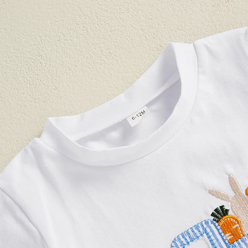 3Pcs Baby Girl Easter Outfits Long Sleeve Bunny Print Top Pants Headband Set Infant Clothing for Spring