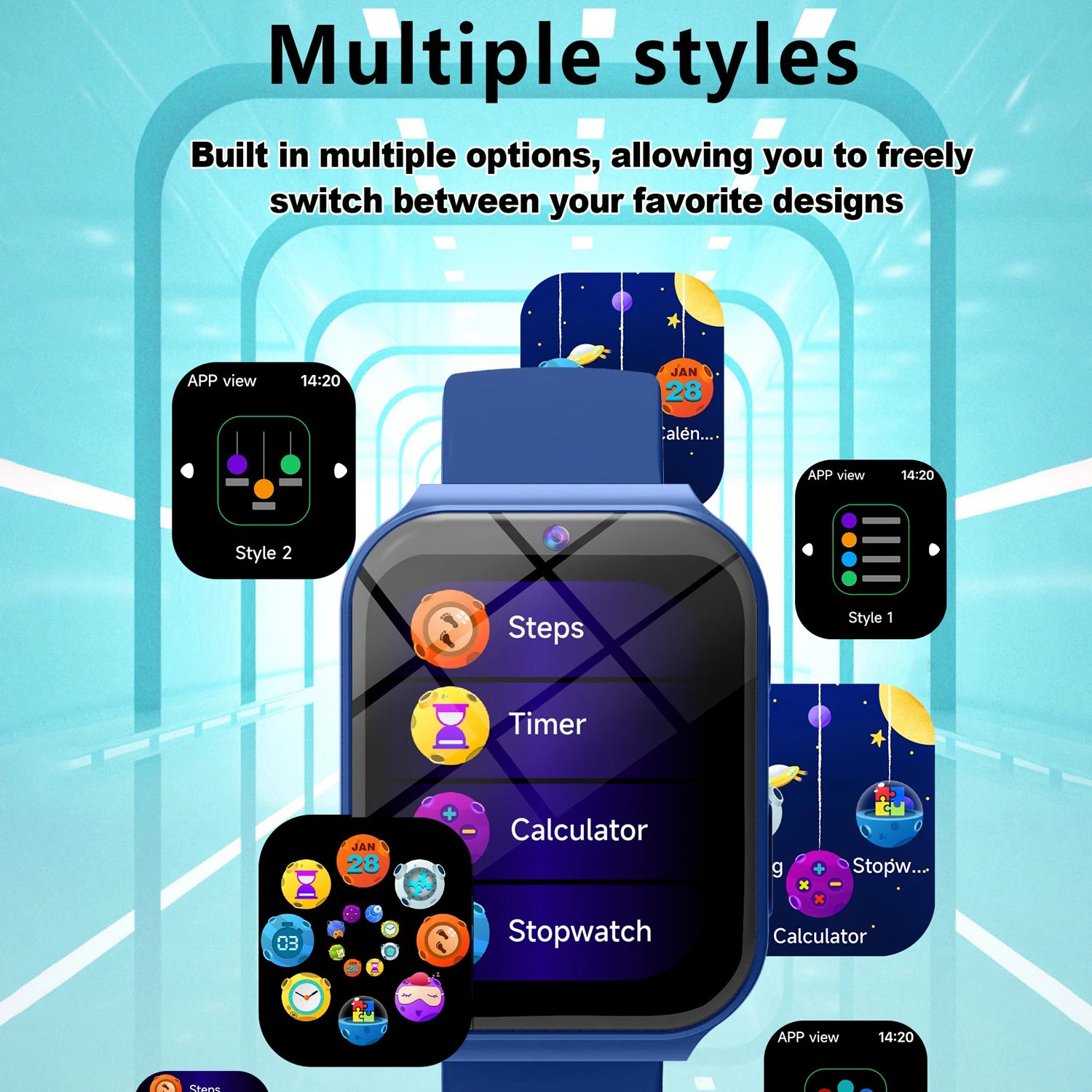 2025 New Smartwatch For Kids HD Camera Flashlight Study Partners Multi Games Calculator Children's Day Birthday Gift Boys Girls